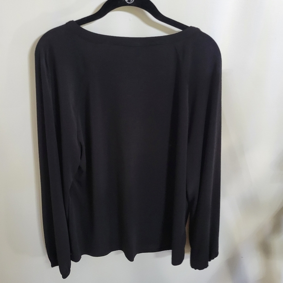 I.N.C. International Concepts Black lace-up blouse, Size XL - Picture 4 of 7